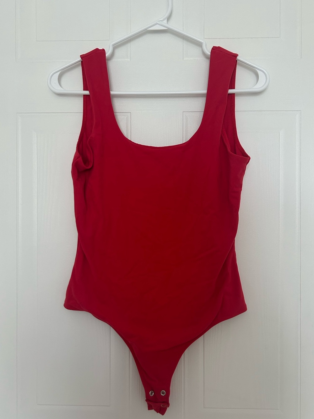 Dynamite Red Scoop Neck Tank Bodysuit